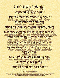 Exodus 33:18-19 and 34:5-8 in Hebrew - Print