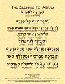 Genesis 12:1-3 in Hebrew - The Blessing to Abram - Print