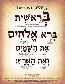 Genesis 1:1 in Hebrew - "In the Beginning God Created the Heavens and the earth." - Digital Download