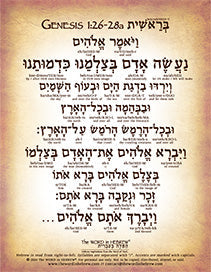 Genesis 1:26-28a in Hebrew - "Let US make man in OUR image..." - Digital Download