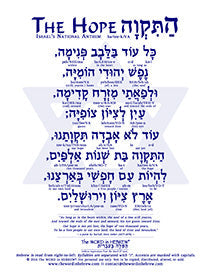 Hatikva in Hebrew - Israel's National Anthem in Hebrew - Digital Download