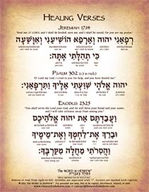Healing Verses in Hebrew (Jeremiah 17:14, Psalm 30:2, Exodus 23:25) - Digital Download