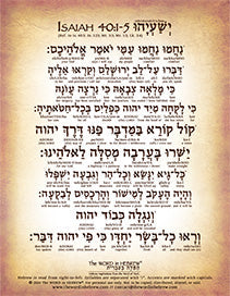 Isaiah 40:1-5 in Hebrew - "Comfort, comfort my people..." - Digital Download