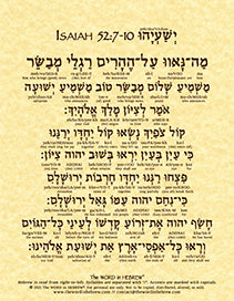 Isaiah 52:7-10 in Hebrew - God's Salvation Proclaimed - Print