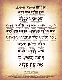 Isaiah 53:4-6 in Hebrew - "We all like sheep have gone astray..." - Digital Download