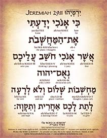 Jeremiah 29:11 in Hebrew - "For I know the plans I have for you..." - Digital Download