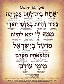 Micah 5:2 in Hebrew - "But you, Bethlehem Ephrathah..." - Digital Download