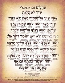 Psalm 121 in Hebrew - A Song of Ascents - Digital Download
