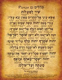 Psalm 121 in Hebrew (WHOLESALE ONLY!) A Song of Ascents