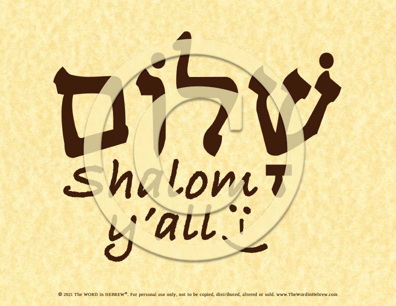 Shalom Y'All in Hebrew - Print