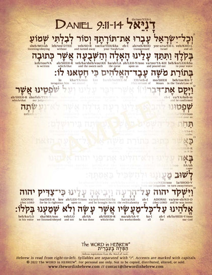 Daniel 9 in Hebrew - "Seventy Weeks of Daniel" (6-Page PDF DOWNLOAD)