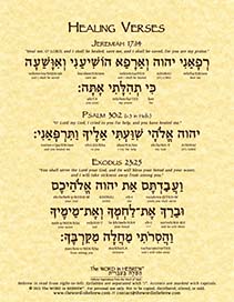 Healing Verses in Hebrew (Jeremiah 17:14, Psalm 30:2, Exodus 23:25)