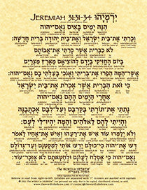 Jeremiah 31:31-34 in Hebrew - New Covenant Prophecy - Print