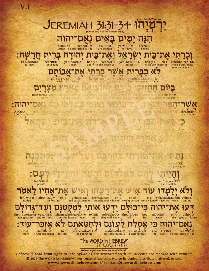 Jeremiah 31:31-34 in Hebrew - New Covenant Prophecy