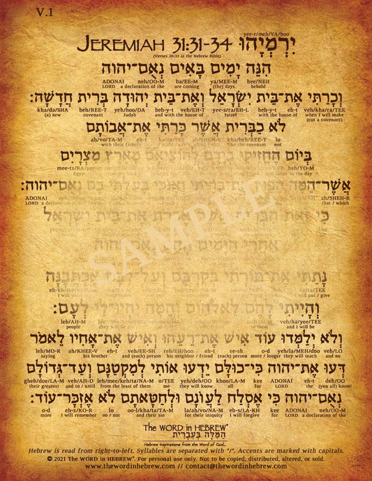 Jeremiah 31:31-34 in Hebrew (WHOLESALE ONLY!) New Covenant Prophecy