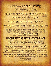 Jeremiah 31:31-34 in Hebrew - New Covenant Prophecy - Print