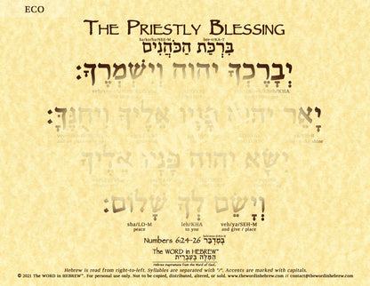 The Priestly Blessing in Hebrew - "The LORD bless you and keep you..."