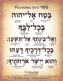 Proverbs 3:5-6 in Hebrew - "Trust in the Lord with all your heart..." - Digital Download