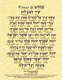 Psalm 121 in Hebrew - A Song of Ascents