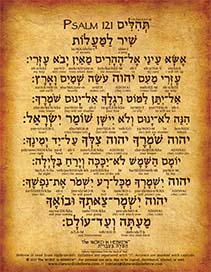 Psalm 121 in Hebrew - A Song of Ascents