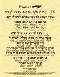 Psalm 1 in Hebrew - "Happy is the one..." - Print