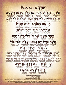 Psalm 1 in Hebrew - "Happy is the one..."