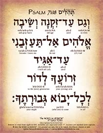 Psalm 71:18 in Hebrew - "So even until I am old and gray..." - Digital Download