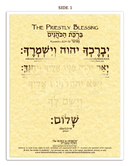 Shabbat Blessings in Hebrew - LAMINATED BUNDLE (9"x11.5", ECO) - Print