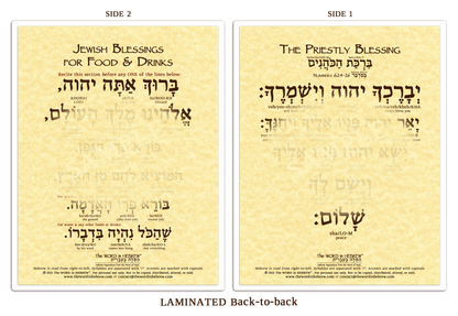 Shabbat Blessings in Hebrew - LAMINATED BUNDLE (9"x11.5", ECO)