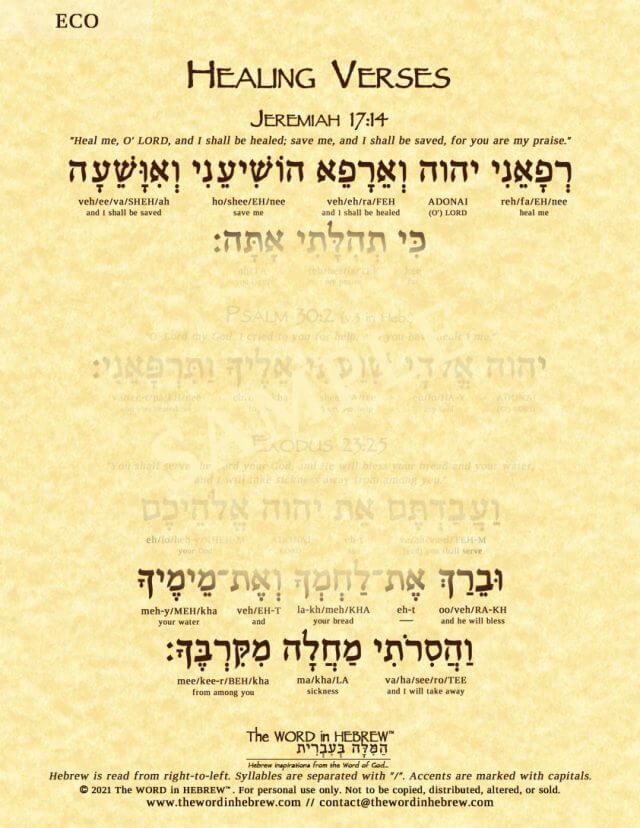 Healing Verses In Hebrew - Eco
