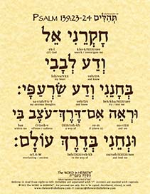 Psalm 139:23-24 In Hebrew - Eco