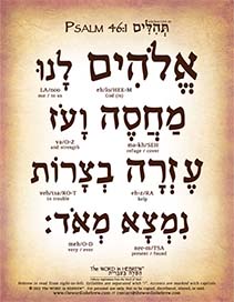 Psalm 46:1 in Hebrew - PDF