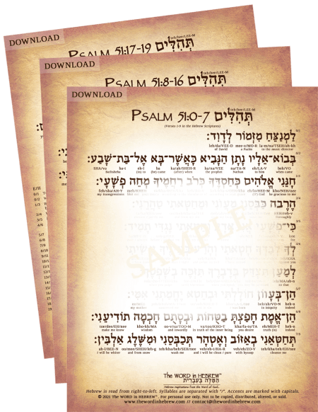 Psalm 51 in Hebrew - PDF
