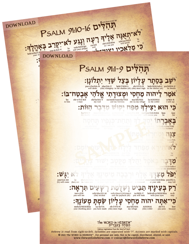 Psalm 91 In Hebrew - Pdf