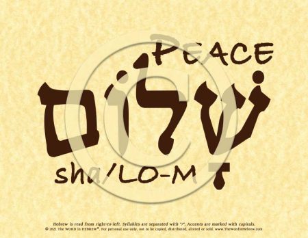 Peace Shalom in Hebrew - ECO