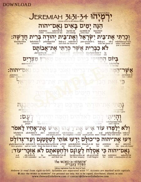 Jeremiah 31:31-34 in Hebrew - PDF