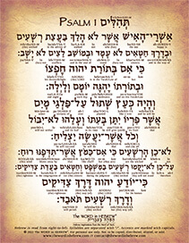 Psalm 1 in Hebrew - PDF